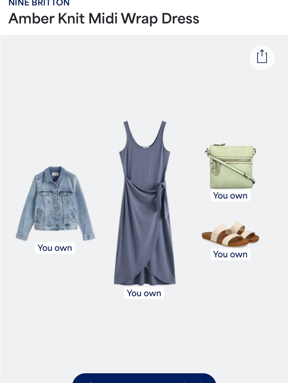 nine britton Amber Knit Midi wrap Dress in Slate Blue - Picture 12 of 12